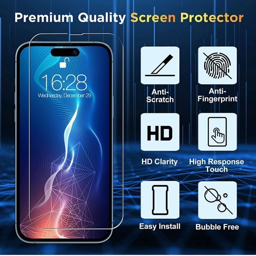 NWT 3 Pack Compatible with iPhone 14 Pro Max Screen Protector - Picture 3 of 8